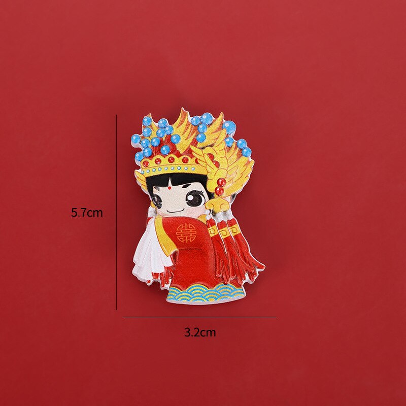 Chinese Style Cute Fridge Magnet Decor The Bride and Groom Magnet Wedding Decoration Chinese Dragon Dances Lion Year: Bride