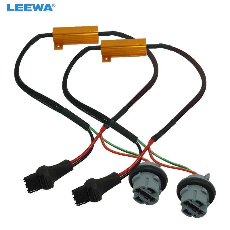 FEELDO 2pcs 50W 6Ohm Canbus Error Free Resistor Car LED Decoder Warning Error Canceller For 7440/7441/992 LED Turn Signal Bulb