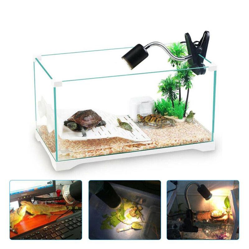Flexible Reptile Lizard Basking Heat Light Lamp UV Clip Degrees Holder Bulb Lamp Holder 360 Flexible Desk H3Q9