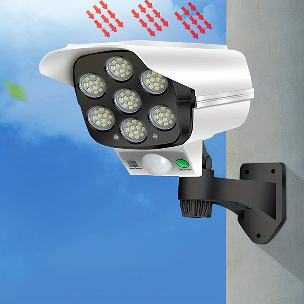 1/2 stuks, op zonne-energie 77 LED's simulatie bewakingslicht buiten beveiligingslamp bewegingssensor tuinverlichting