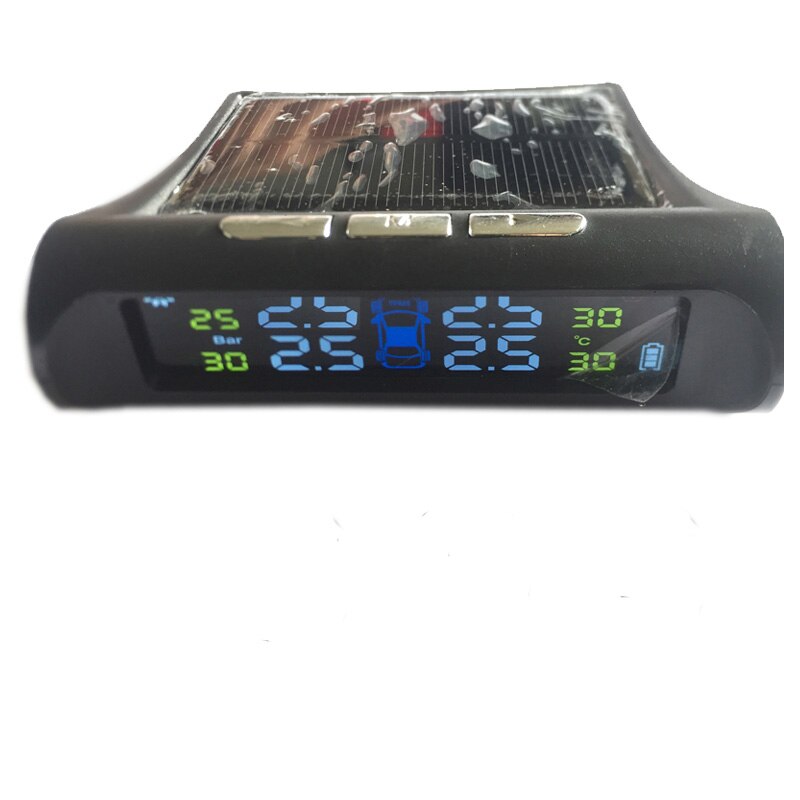 Däcktrycksövervakningssystem tpms sensorsolar bilsäkerhet smart däckkontroll trådlös 4 hjul extern: Ingen sensor