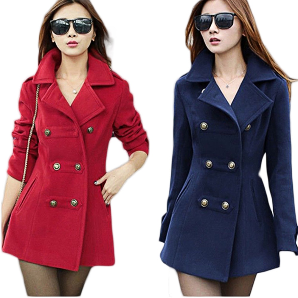 Zogaa kvinder trenchcoats plus size slim fit dobbeltradet rød afslappet overfrakker til forår efterår lang frakke kvinde