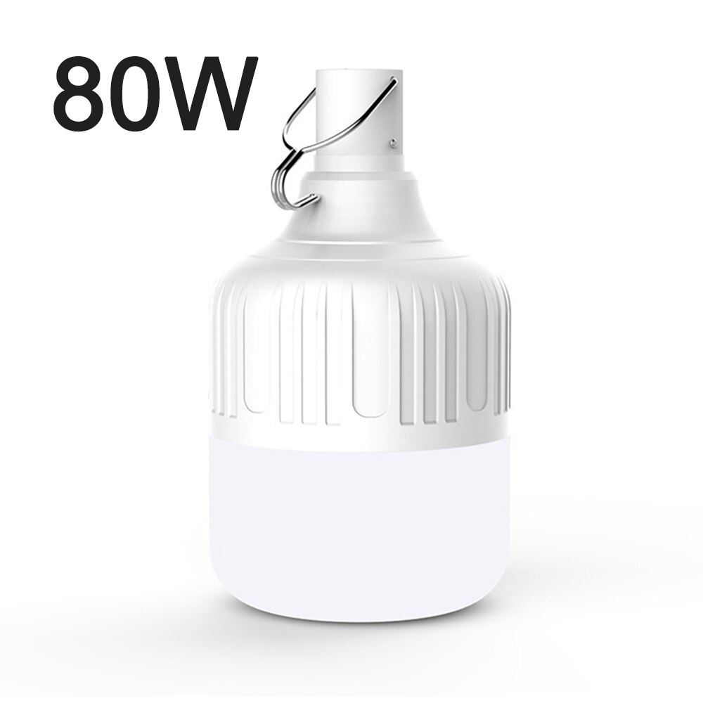 Led campinglampe usb genopladelig nødnatmarked 5 model campinglys til udendørs vandreture transportabelt teltlys: 80w