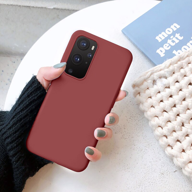 Case Voor Oneplus 9 Pro Cover Dunne Matte Soft Tpu Geen Vingerafdruk Beschermende Shell Funda Caps: For oneplus 9 pro / pink
