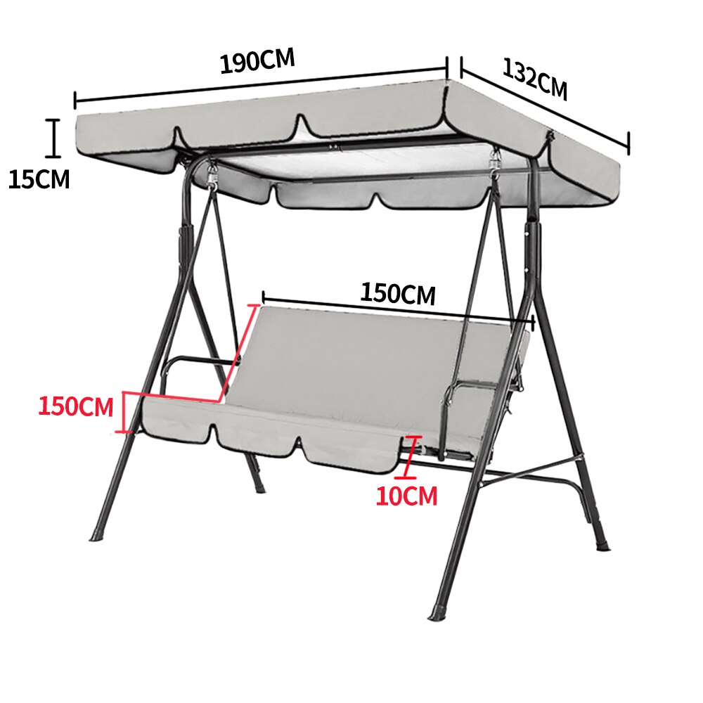 Swing Chair Cover Outdoor Garden Patio Swing Chair Seat and Top Cover Sunshade Canopy Waterproof Replacement Chair Awning