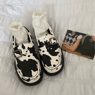 Moche mignon niche vache modèle ins super feu blanc chaussures étudiantes sauvage Hong Kong style sport et loisirs chic chaussures marée