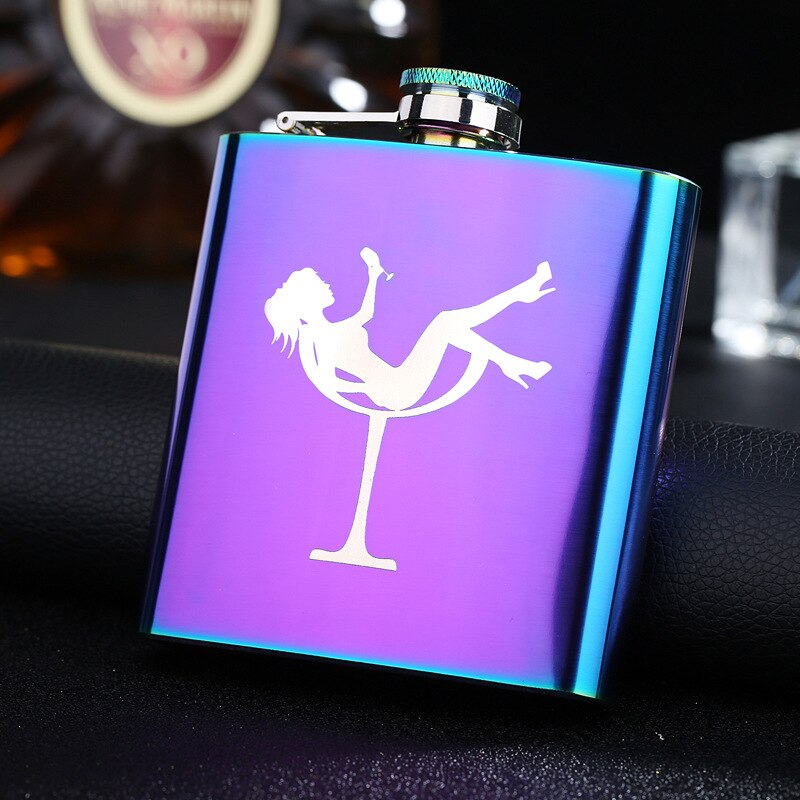 6 oz Portable Stainless Steel Lady Hip Flask Whiskey Wine Alcohol Woman Flagon Bottle Travel Drinkware For: Style 1