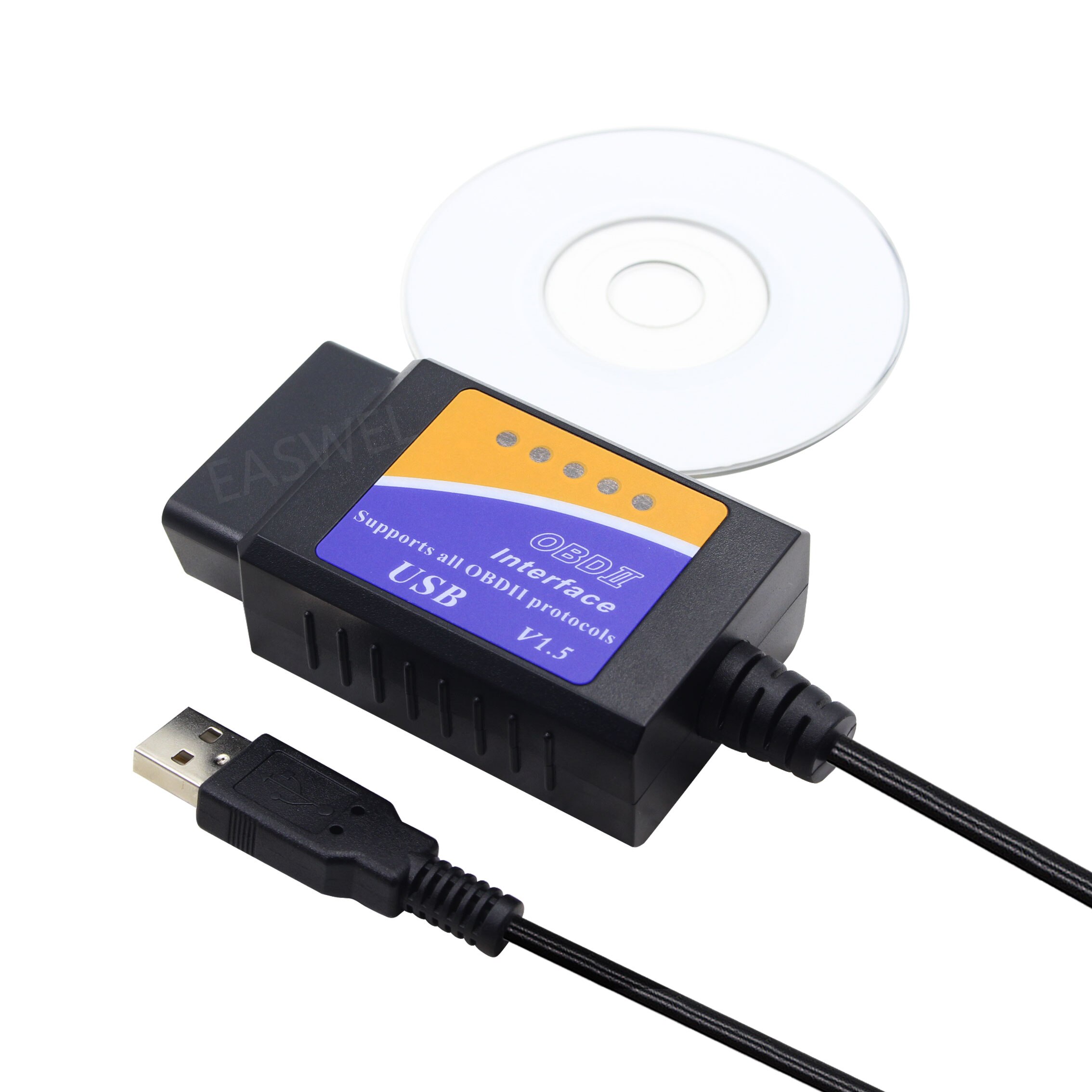 ELM327 v1.5 USB OBD2 Car Scanner Adapter For Renault Megane II 2005 (ISO)