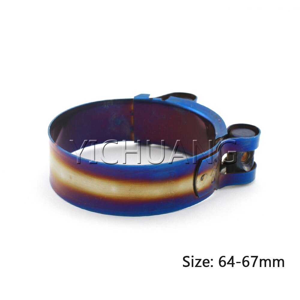 Universal Stainless Steel Hose Clamp Kit Adjustable Titanium Blue T Bolt Clamp 1 inch to 4.45 inch 26mm to 113mm: 64-67mm