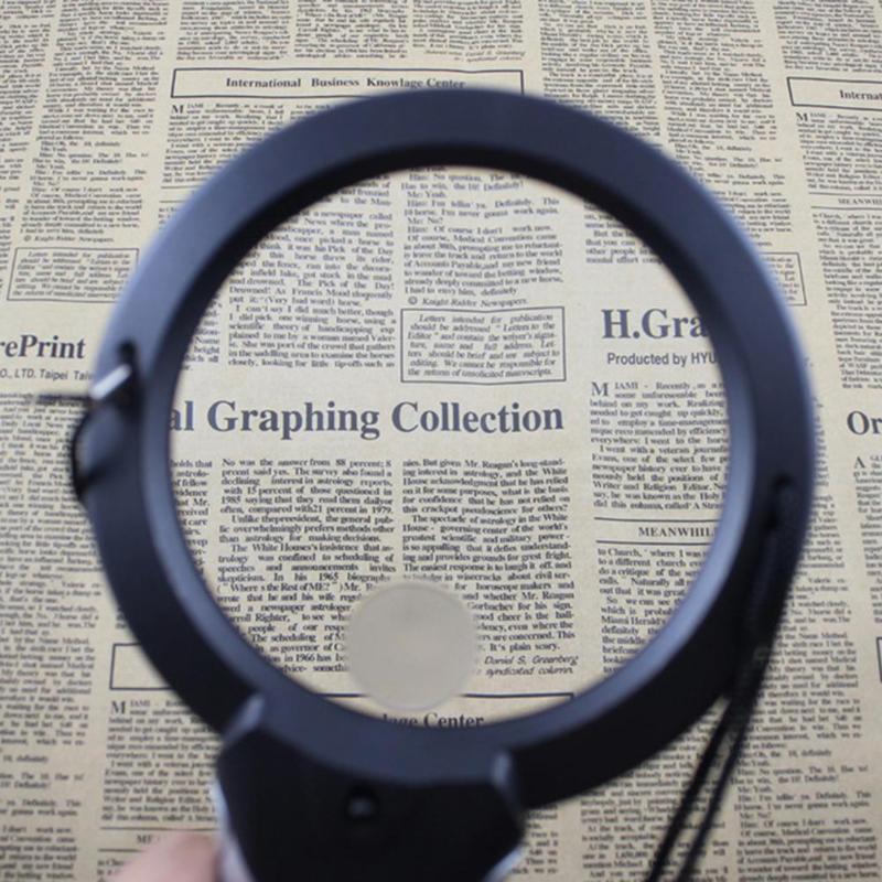 2 LED Hands Free Loupe Lighted Magnifying Glass Neck Hanging/Desktop Style Tool for Seniors Sewing Cross Stitch Embroidery