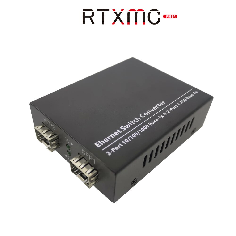 Gigabit Ethernet Switch Ethernet Fiber 2 Port 1.25G SFP Fiber & 10/100/1000Mbps UPT Gigabit Fiber Switch With Power
