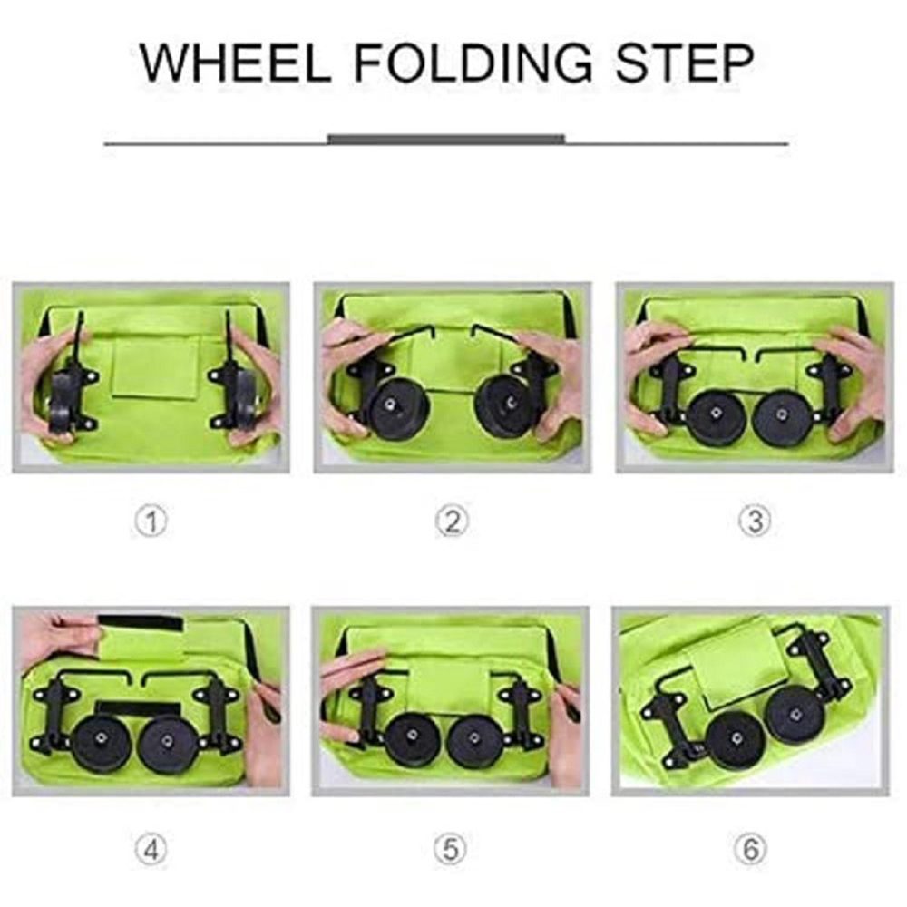 Household Portable Folding Cart Roller Shopping Bags Outdoors Food and Fruits Storage Foldable Trolley Wheel Supermarket Bag ﻿