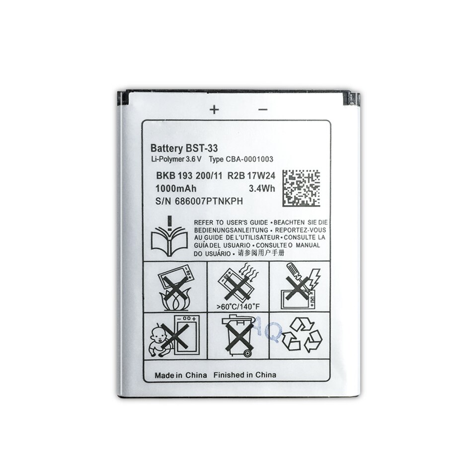 BST-33 Mobile Phone Battery For Sony Ericsson K800i K810i C702 C903 F305 G900 K550i K630i K660i W100I T700 T715