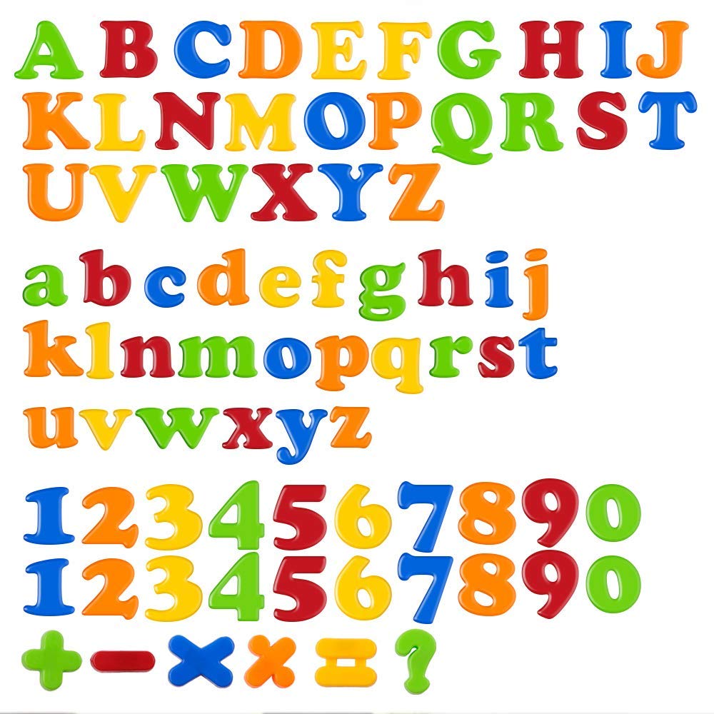 78 Uds letras magnéticas números imanes de abecedario para el refrigerador conjunto de Juguetes Educativos de plástico colorido aprendizaje preescolar conteo ortográfico