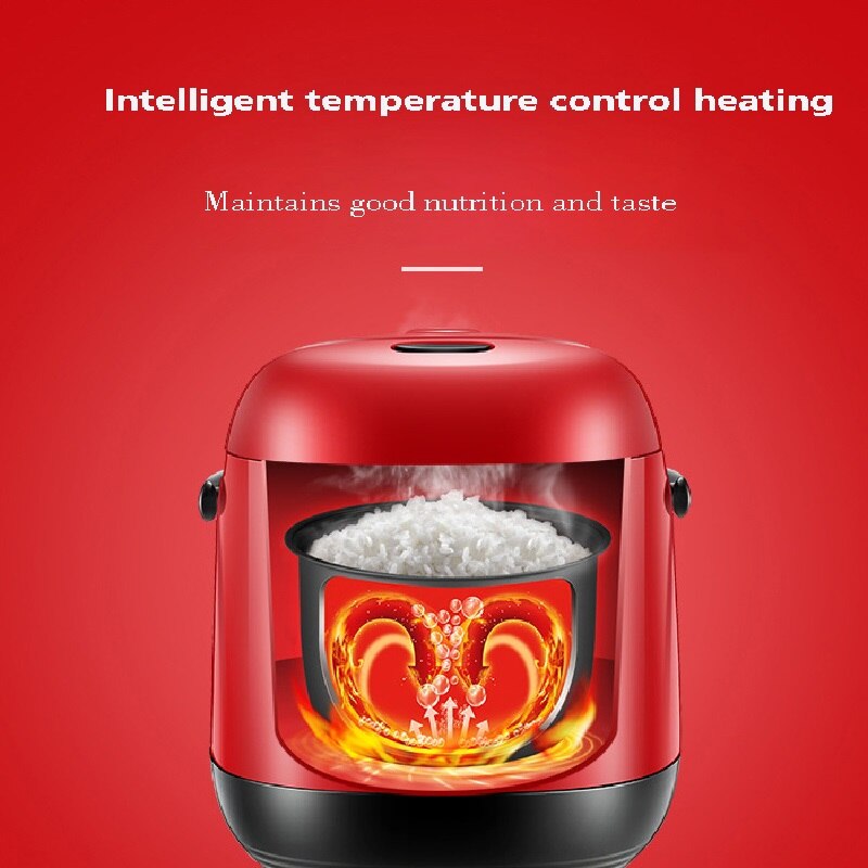 Sähköinen riisinkeitinlaite lounasrasia hidas liesi eristys 1.2l mini monitoimikeitin riisikattila 1-2 hengelle riisinkeitin 220v