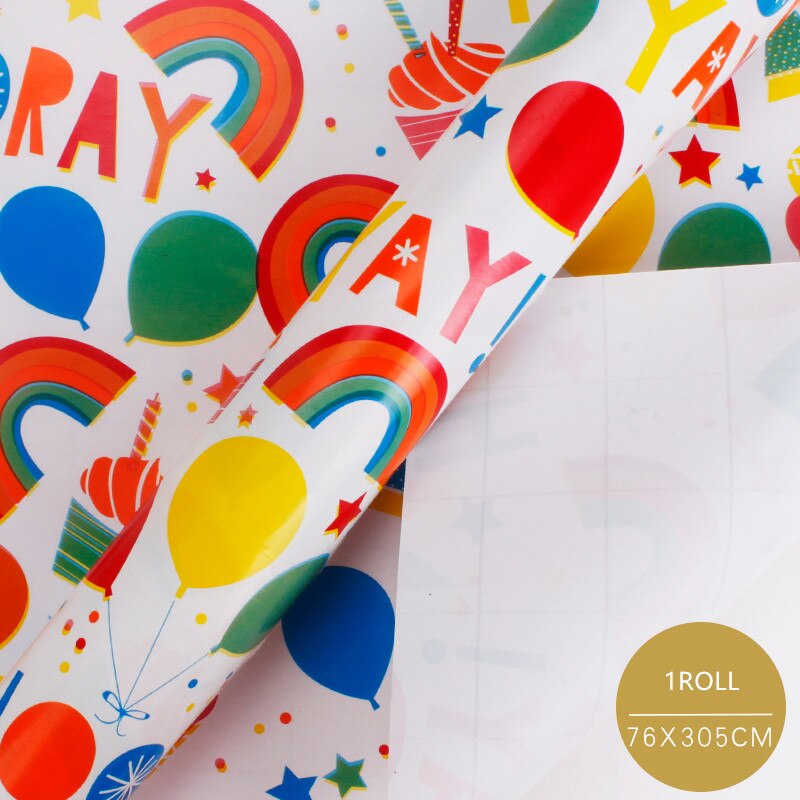 76X305Cm Inpakpapier Geschenkdoos Artware Verpakking Materiaal Kinderen Verjaardag Voor Festival Partywrapping Decor Supplies: B       76X305cm