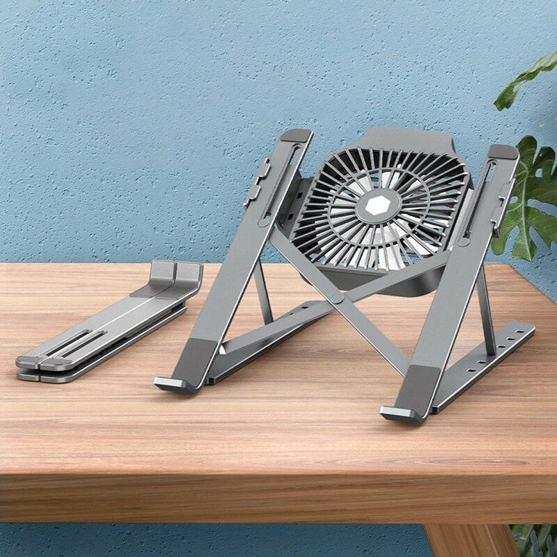 Faltbarer 17 -zoll-laptopkühler mit zwei lüftern (2100 u/min), laptop-kühlpad und notebook-ständer für einfachen transport von hp- und dell-laptops