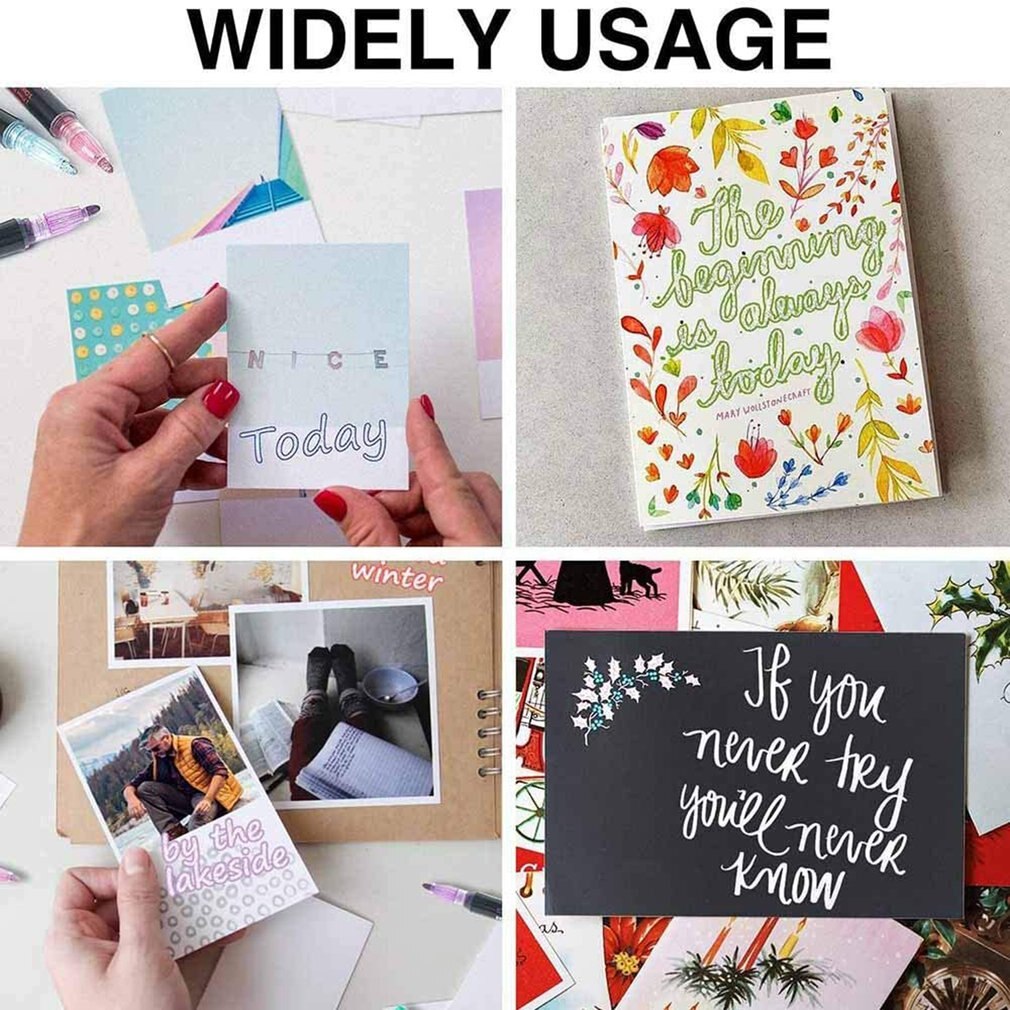 Dubbele Lijn Overzicht Marker Pennen 12 Kleuren Metallic Overzicht Markers Pennen Self-Outline Metallic Markers Dubbele Lijn Pen