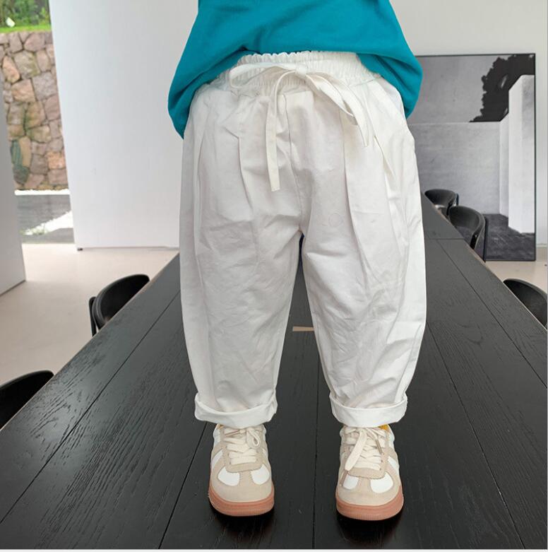 Baby Harem Pants Girls Pants Springs Kids Clothing Baby Casual Pants Cotton Trousers1-6Y Toddler Cargo Pants Infant Harem Pants: Ivory / 4T