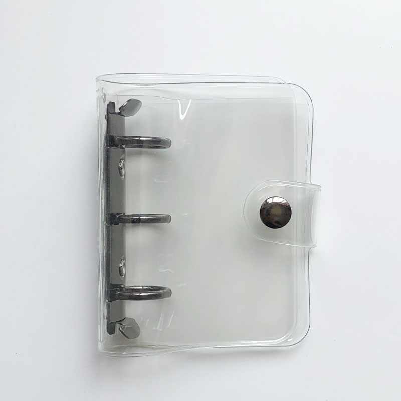 Transparent Star Pink A8 Mini Notebook 3 Hole Planner Binder Spiral Personal Journal clear Shell: NO10