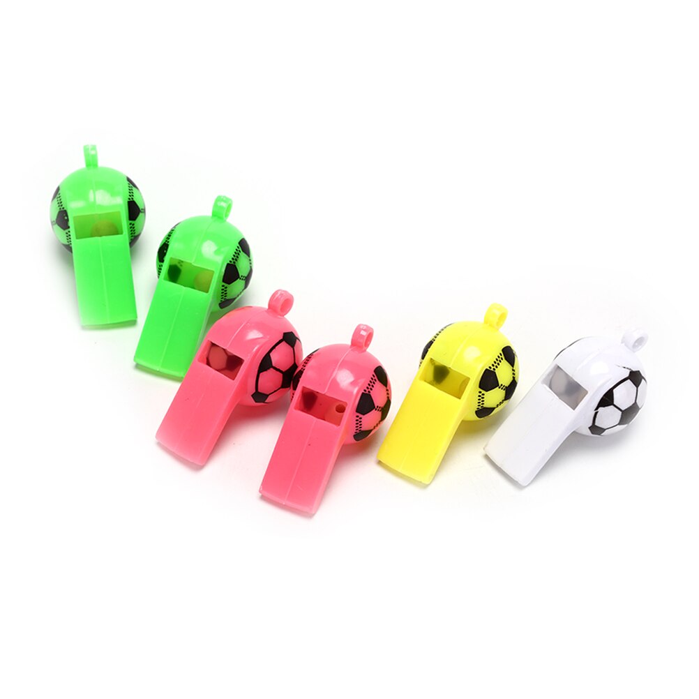 6pcs/lot plastic whistles toys with ropes Survival Outdoor Soccer football whistle cheerleading toys