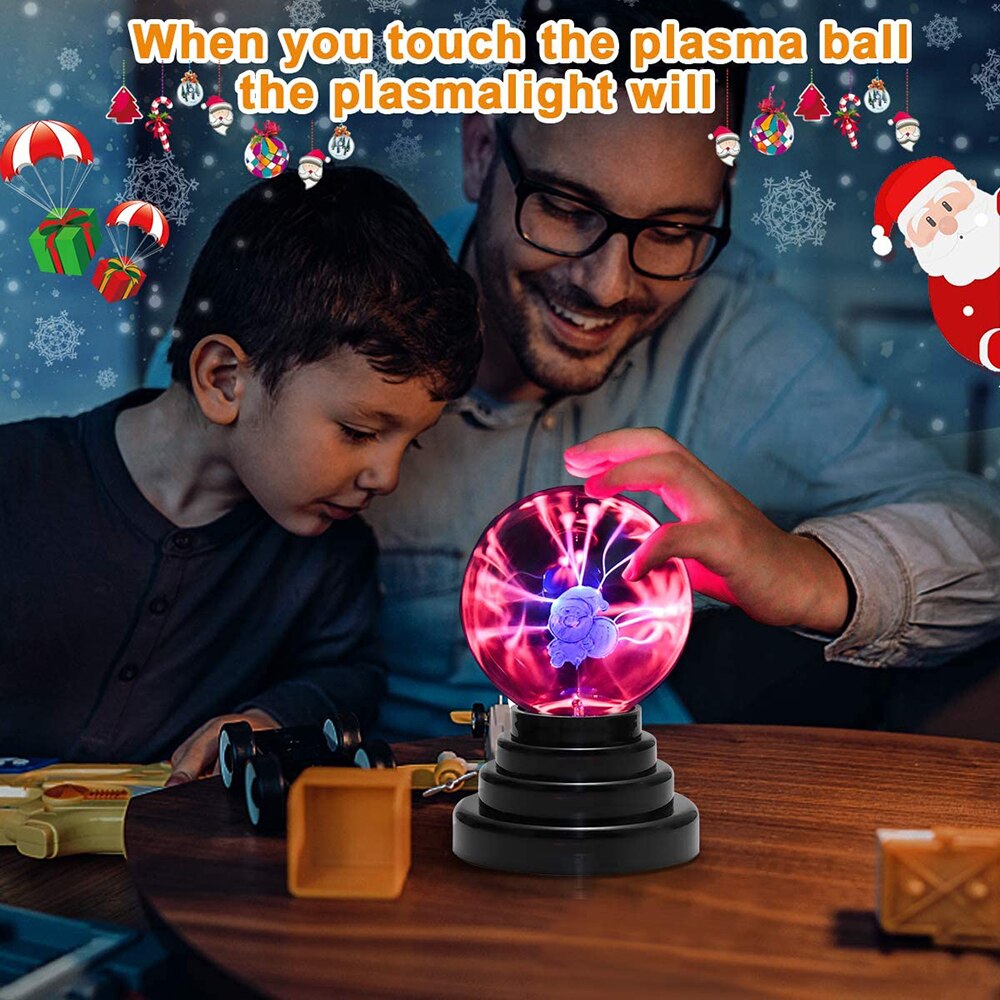 Plasma Ball Novelty LED Night Light Touch Sensitive Table Sphere Glass Lamps Decor Magic Crystal USB Power 3 4 5 6 Inch