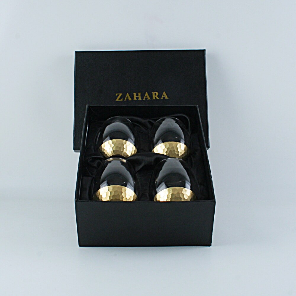 Verre à vin en or verre incassable verres à Cocktail tasses transparentes jus de fruits bière tasse d'eau Souvenirs pour les invités de mariage: 4pcs set gift box