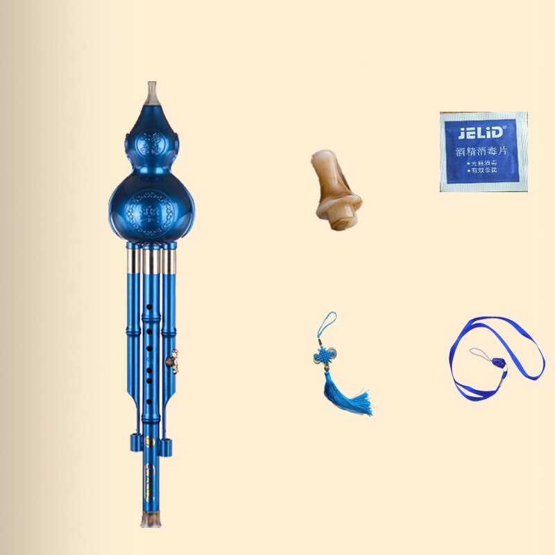 C/bB Key Colorful Cucurbit Flute Wind Instrument Bottle Gourd Silk Musical Instrument for Beginners and Professionals: Blue bB key