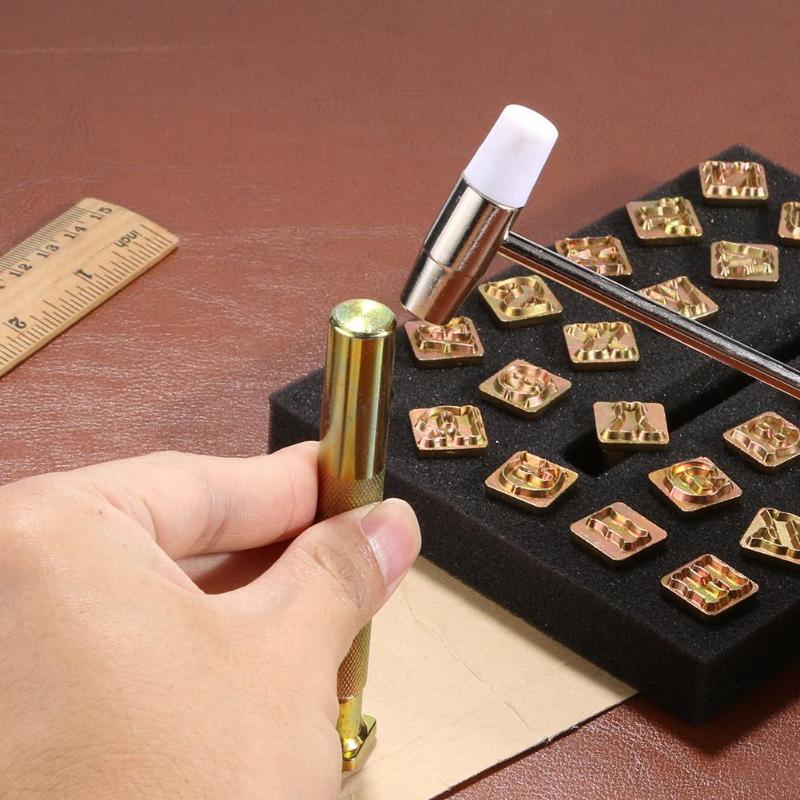 26 sztuk stali drukowanie dziurkacz litera alfabetu zestaw stempli metalowe narzędzia skórzane