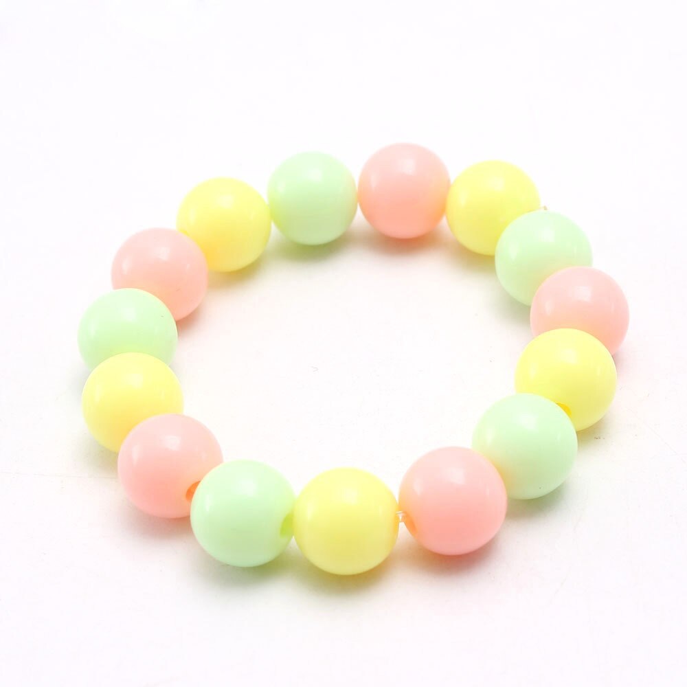 1 pièces/coloré acrylique perles Bracelets filles bébé élastique perlé Bracelets pour fête enfants enfant bijoux: 06