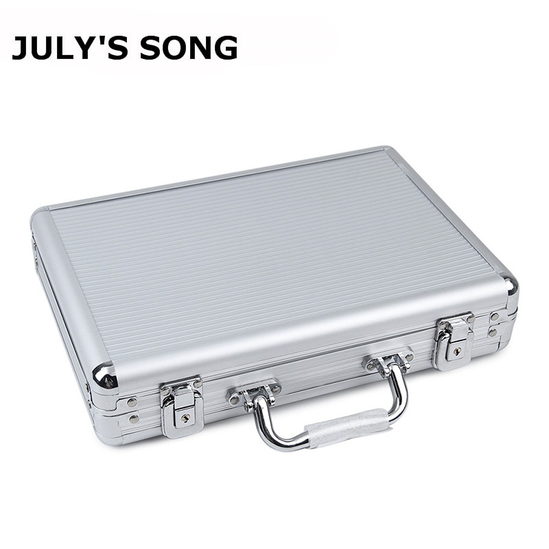 JULY'S şarkı taşınabilir 200 Poker cips konteyner kaymaz Mat oyun kartı cips kutusu yüksek kaliteli alüminyum şerit bavul