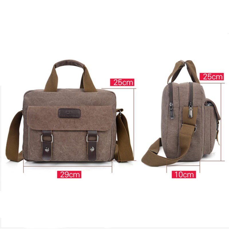 Scione Klassieke Mannen Canvas Aktetas Tas Retro Toevallige Schoudertas Multifunctionele En Grote Capaci Messenger Bag