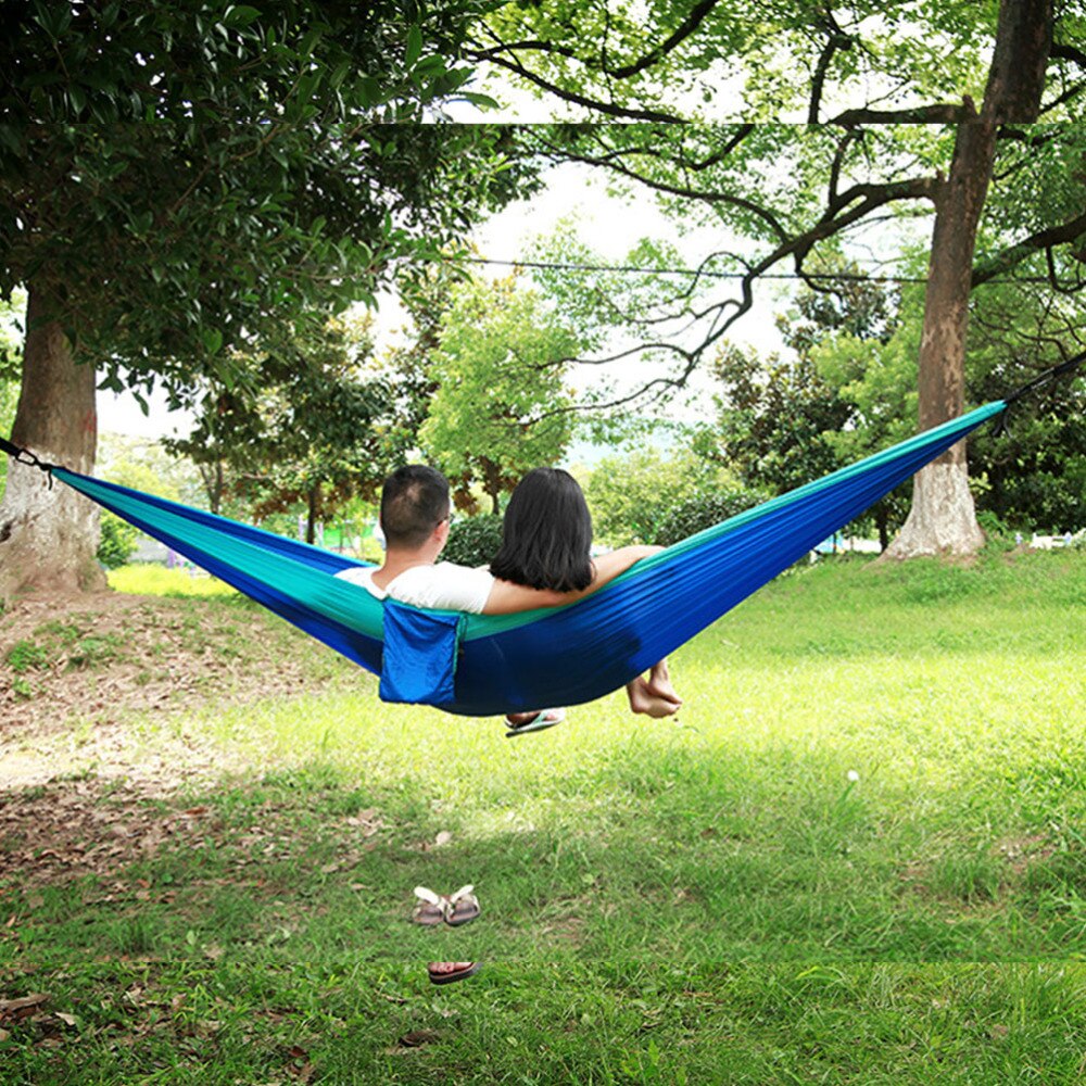 1 Set Hammock Camping Single Double Person Travel Outdoor Strap Swing Tent Bag Hanging Bed Steel Buckle Hammock