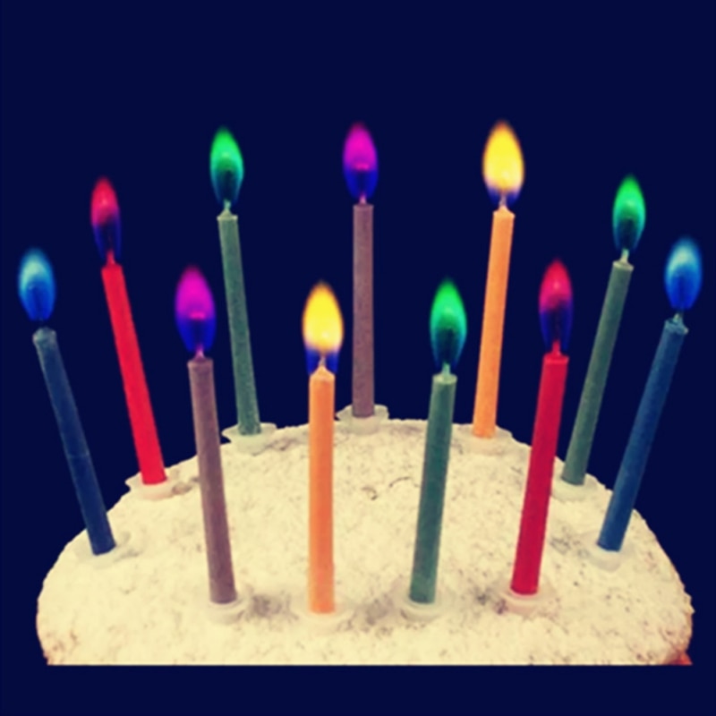 12 STUKS Kleurrijke Vlam Verjaardag Kaarsen Unieke Verjaardag Kaars Huishouden Verjaardag Feestartikelen