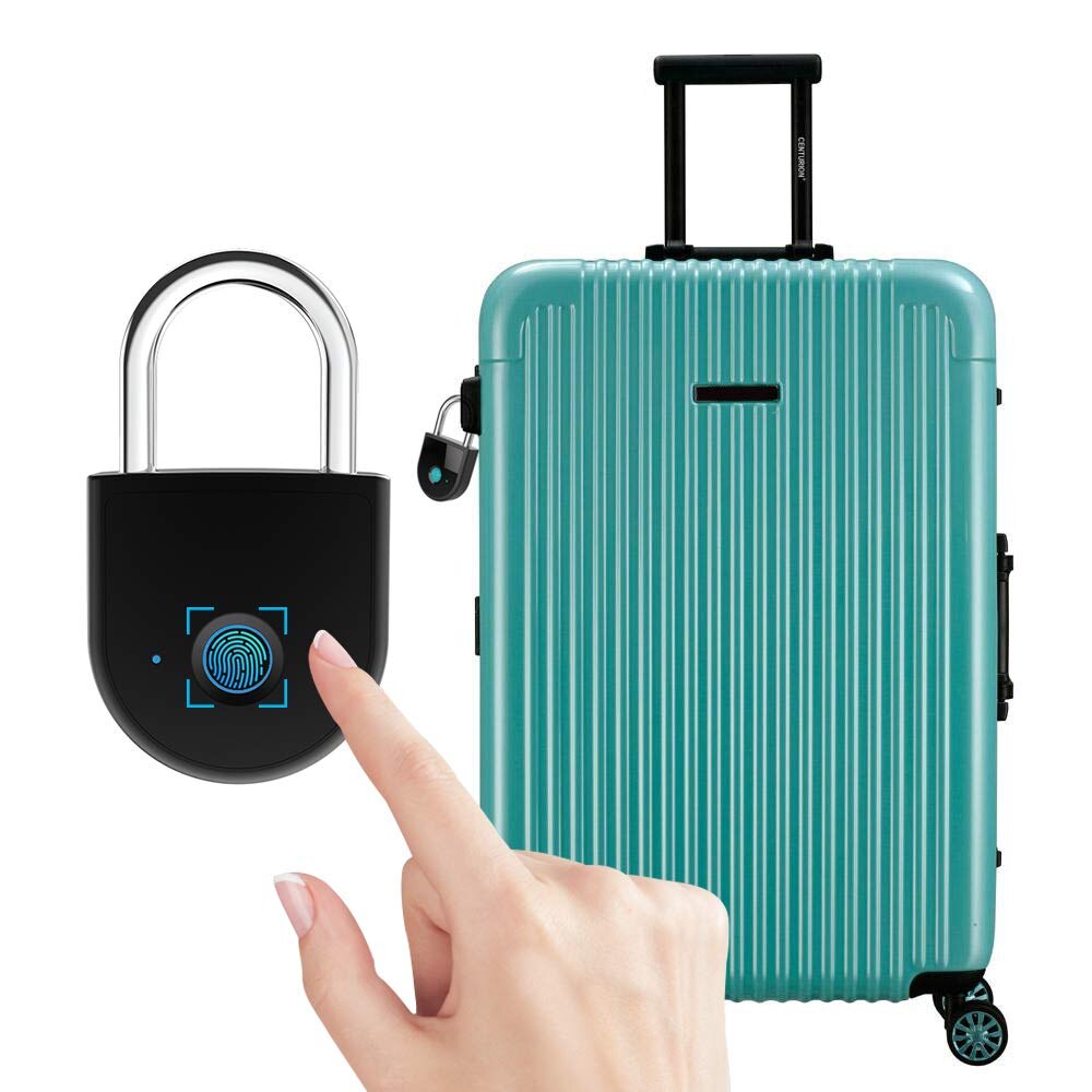 Portable bluetooth Lock Smart Padlock Keyless Fingerprint Lock Anti-Theft Security Door Padlocks for Bag Drawer Suitcase
