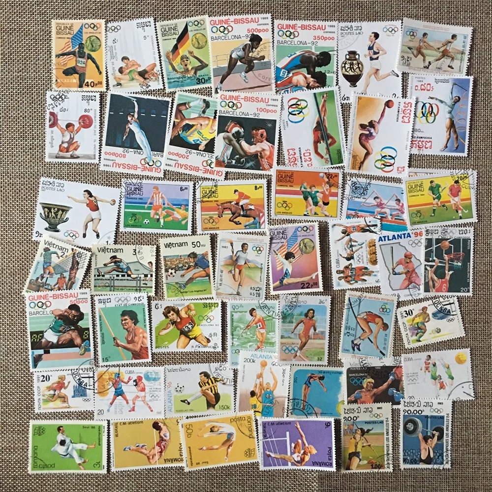 50 Stks/set Olympics Sport Alle Verschillende Uit Vele Landen Geen Herhaling Met Ongebruikte Poststempel Postzegels Voor Verzamelen