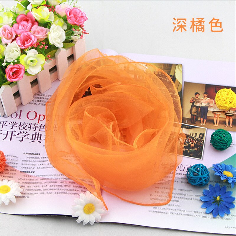60* 60CM Ladies Scarves Four Seasons Available Woman's Small Squares Silk Solid Scarf