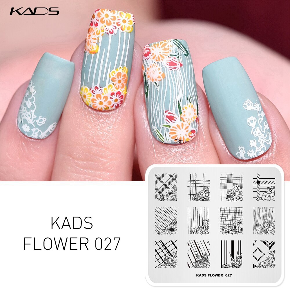 1pc negle stempel plade blonde blomster mønster nail art stempel skabelon gør det selv negle design manicure plader print stencil værktøjer: 18