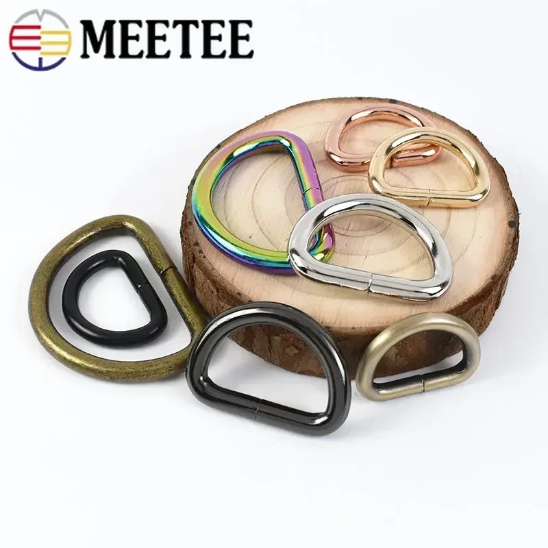 10 Uds. Hebillas de correa de Metal de 13-50mm para bolso, mochila, cinturón, hebilla de anillo O D, correas, Collar de perro, cierre de bucle, accesorios de cuero DIY
