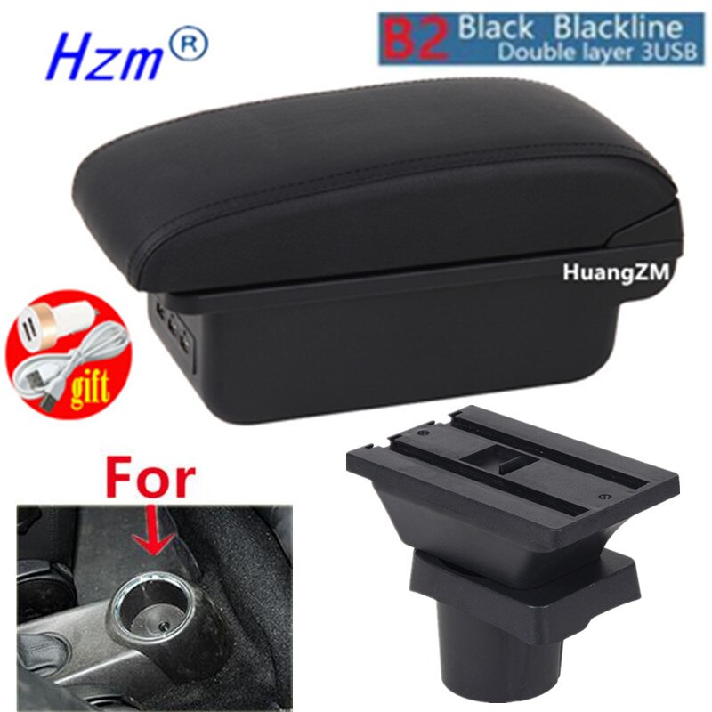 For MINI Cooper R50 R52 R53 R56 R57 R58 F55 F56 F57 Countryman R60 F60 Armrest box car accessories styling: B2 black line 3USB