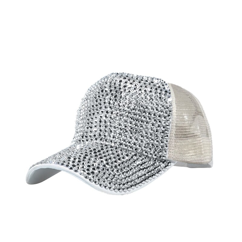 Nuove Donne di Modo Berretto Da Baseball di Strass Perla Di Lusso Paillettes Sport Cap Traspirante Snapback Cappello di Sun del Cappello di Hip Hop: B4