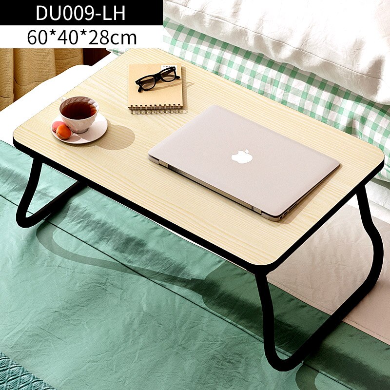 MDF Table, Fiberboard Small Dormitory Computer Bed Desk, Artificial Board Student Folding Small Table, Bedroom Seating: Black
