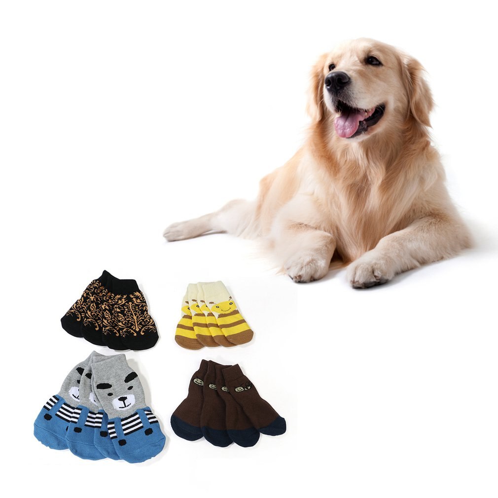 Extra Grote Huisdier Sokken Alaskan Grenen Leeuw Gouden Haar Samo Sokken Grote Hond Voet Cover Antislip Warm