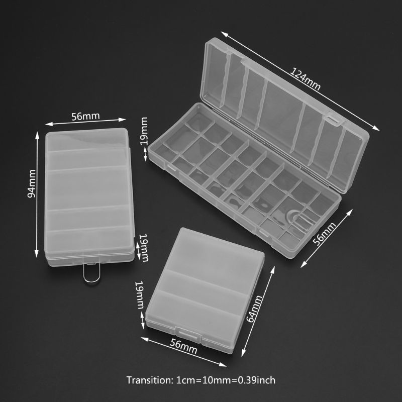 Hard Plastic Transparent Storage Box Case Cover Holder For AA / AAA Battery