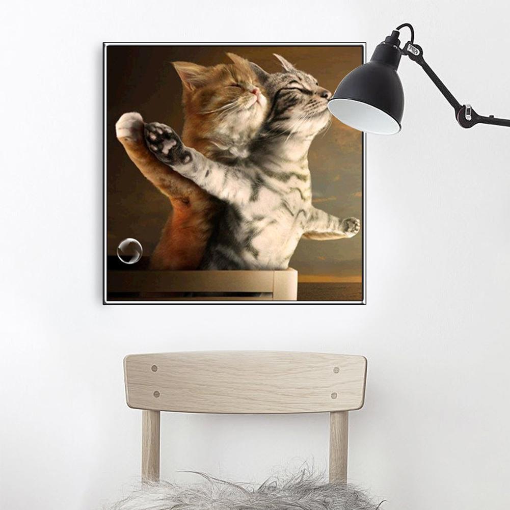 Full Square Diamond Embroidery Pattern Cross Stitch Home Decor Painting Cute Needlework DIY Diamond Kitten Mosaic C9N1