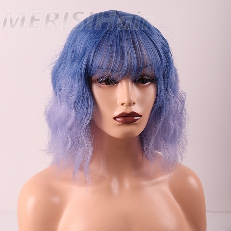 Linghang kortbølgebånd pannelugg parykk 15 farger høytemperatur syntetisk parykk egnet til hvite/svarte kvinner: Tt4043-3925