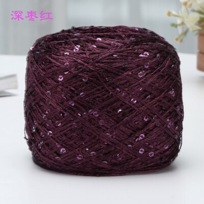100g/ball Shiny Sequin Yarn Colorful Crochet Thin Thread Yarn for Hand Knitting Sweater Shawl Yarn DIY Crochet Hook Thread: 50