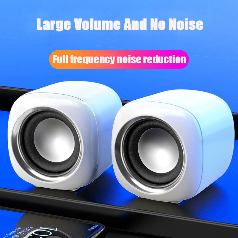 USB Wired Computer Speakers AUX Input Bass Reinforcement Mini Speaker for Laptop Desktop Phone 6W Media Loudspeaker