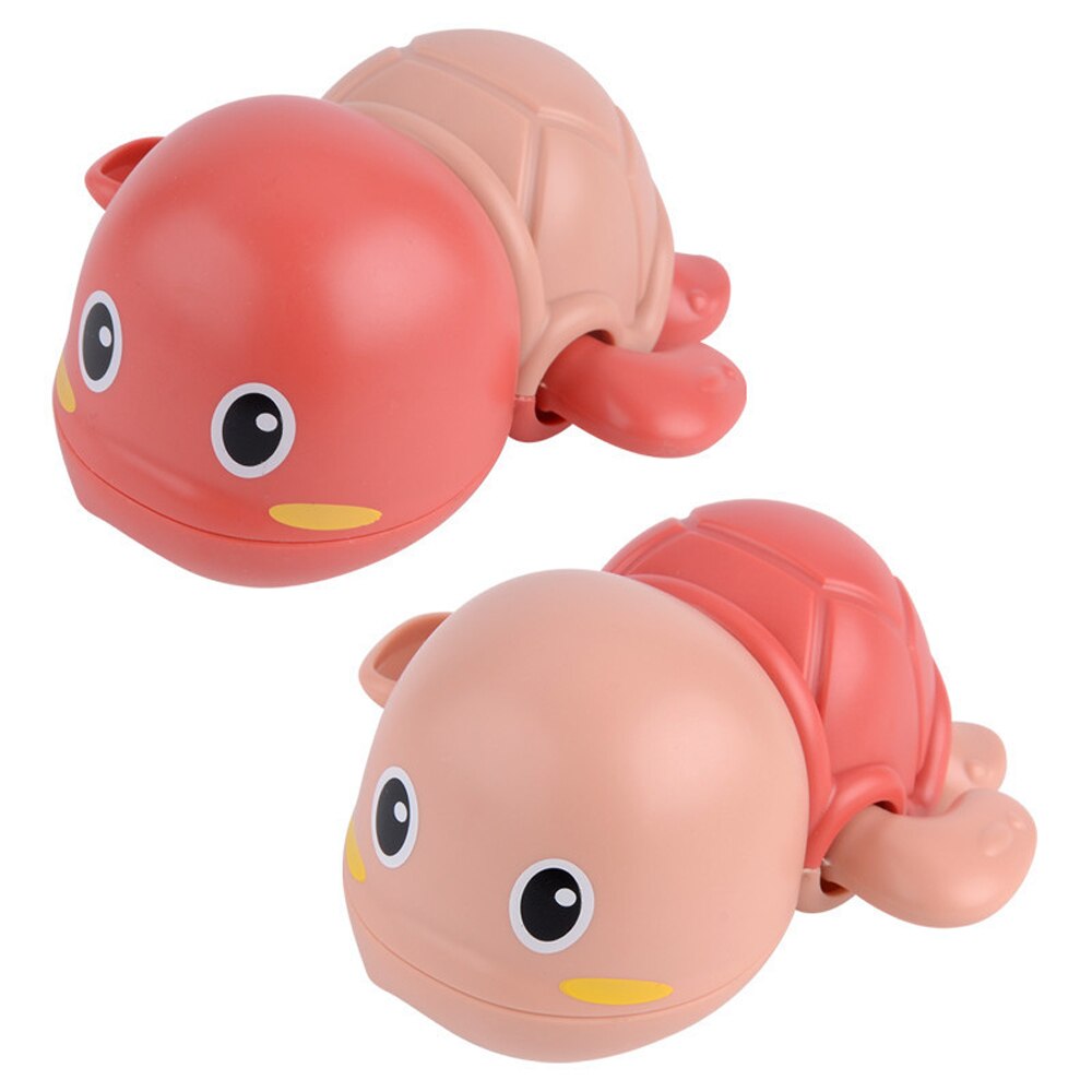 1Pc Leuke Cartoon Animal Tortoise Classic Baby Water Speelgoed Baby Zwemmen Schildpad Wond-Up Keten Clockwork Kinderen Strand bad Speelgoed: Rood