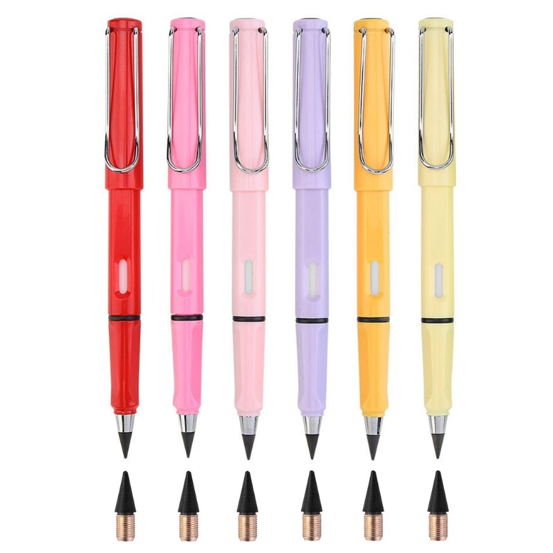 Packof 12 Fountain Pen-like Inkless Pens Set Everlasting Pencil Signing Pen for Beginner Student Sketching Drawing